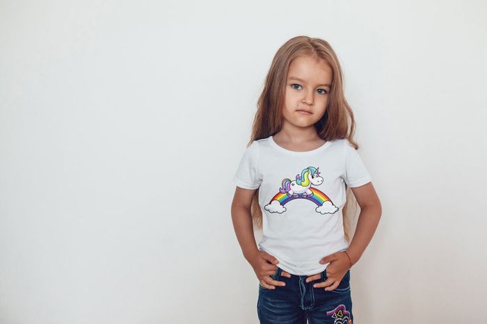Cute Funny Unicorns Printed Girls T-shirt Tee Top Shirt Birthday Girl Tees Tops Shirts