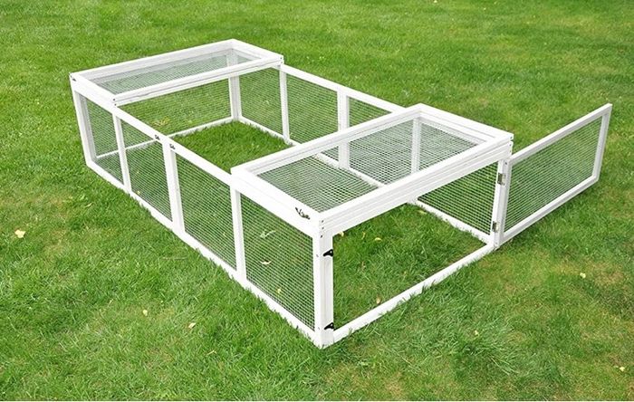 Carrot Rabbit Hutch Outdoor Run for Small Animal Enclosure and Rabbit Enclosure 180 x 90 cm Grey / White (FREE POSTAGE)