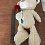 Soft White Teddy Bear holding a red rose Image 3