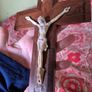 Vintage Wooden Crucifix with Brass Image 5