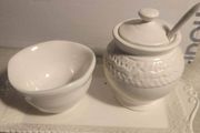 Ivery Rectangle Tray With Hony / Jam Jar And Butter Bowl.