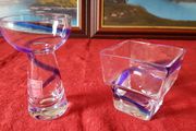 2 Piece Kilkenny Blue Swirl Glass Collection