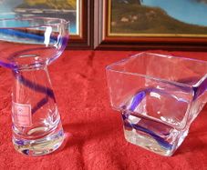 2 Piece Kilkenny Blue Swirl Glass Collection