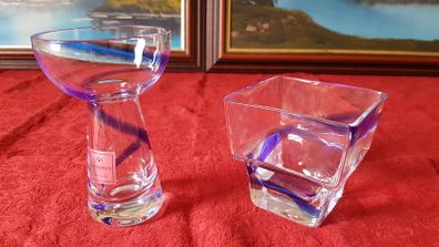 2 Piece Kilkenny Blue Swirl Glass Collection