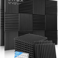 FREE EXPRESS SHIPPING 24 Pack Sound Proofing Panels with Stickers Sound Absorbing Panels High Density Acoustic Foam Panels Wedges Tiles For Recording Studios/Offices