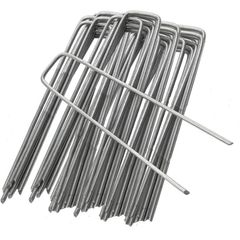 Garden Pins Galvanized Anti-Rust Ground Staples Stakes Pegs Spikes Pins for Securing Lawn Farm Sod Weed Barrier Landscape Grass Fabric Netting (FREE POSTAGE)