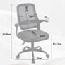 Adjustable ergonomic mesh swivel chair, office and study seat with lumbar support, height adjustment, 360 rotation, 90 flip-up armrests for home office(Black) Image 3