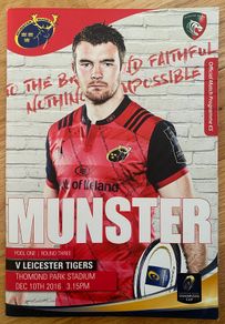 2016 Munster v Leicester Tigers - Champions Cup Programme