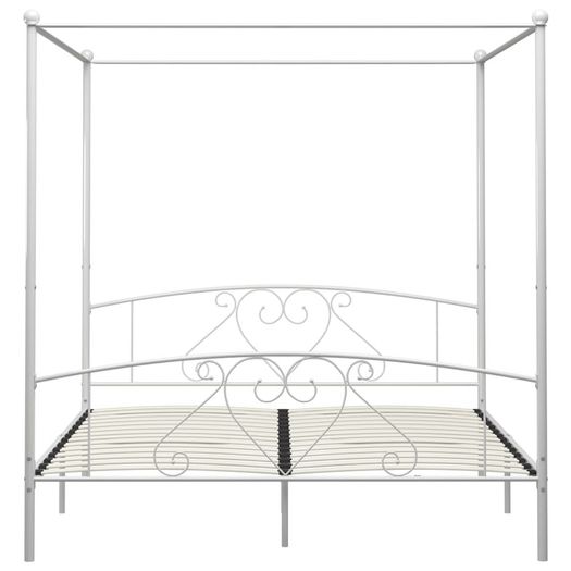Canopy Bed Frame White Metal 6FT Super King