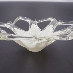 Vintage Lavorazione Arte Murano Hand Blown Glass Bowl