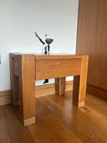 2 x Solid wood beside table