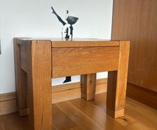 2 x Solid wood beside table
