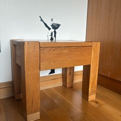 2 x Solid wood beside table
