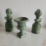 Vintage glazed busts & urn trio Image 2