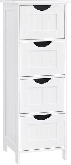Bathroom Floor Storage Cabinet, Bathroom Storage Unit with 4 Drawers, Bathroom Cabinet Freestanding, 30 x 30 x 82 cm, for Living Room, Dining Room, Kitchen, Modern Style (FREE SHIPPING)