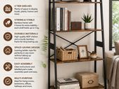 Ladder Bookcase storage shelves 4 tier