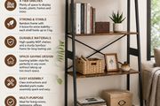 Ladder Bookcase storage shelves 4 tier