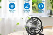 New. Rechargeable Desk Fan 199 Speed LED Light Adjustable Angle Quiet Brushless Motor (Free Delivery)