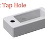 Bathrooms Small Cloakroom Basin - Wall Mounted Basin - Rectangular Countertop Basin - One Left Hand Tap Hole- 370 x 180 x 90mm (FREE POSTAGE) Image 4