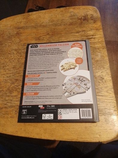 star wars millennium falcon model and book unopened