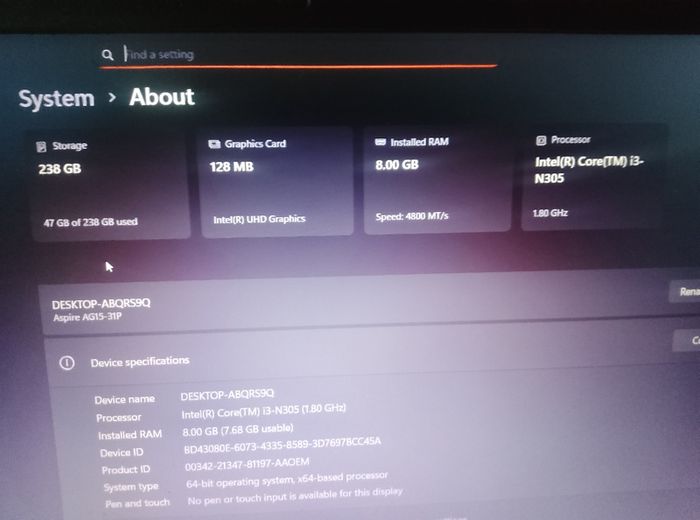 Acer Aspire 15 13th gen