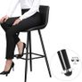 _Set of 2 Bar Chairs, High Stools, Kitchen Seat, Metal Frame, with Backrest and Padded Seat, Metal Footrest, PU Padded Surface, Load 120 kg, Black Image 6