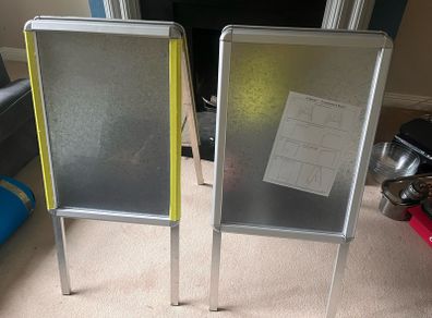A Frame Signs (2). They are 18 inch by 24 inch.