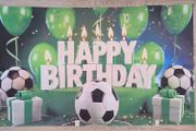 Birthday Backdrop and 7 invitations