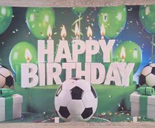 Birthday Backdrop and 7 invitations