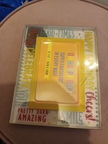 Happy Birthday glass photo block