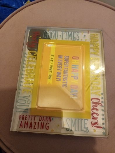 Happy Birthday glass photo block