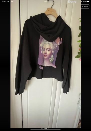 hoodie Zara black hoodie with logo detail medium