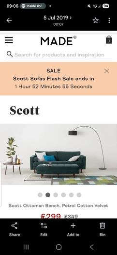 Green Velvet Sofa