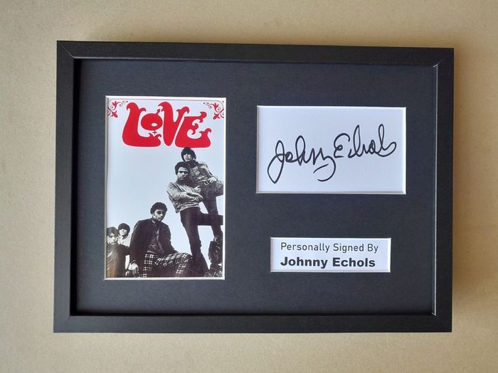 LOVE band framed autograph JOHNNY ECHOLS 60s