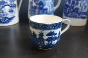 Beautiful Antique Blue and White Willow Pattern Small Coffee Can Cup, English Made, Unknown Maker