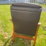 Brown Leather Fireside Armchair Image 3