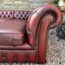 Vintage Oxblood Leather Chesterfield Corner Sofa. Image 7