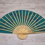 Large Hand Painted Chinese Dragon Wall Fan 89cm Folding 165cm Open Bamboo Vintage Image 6