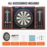 Dartboard and Cabinet Set, Ready-to-Play Bundle Official Size Dartboard Cabinet, Steel Tip Dart Hideaway Cabinet, Features LED Light Image 3