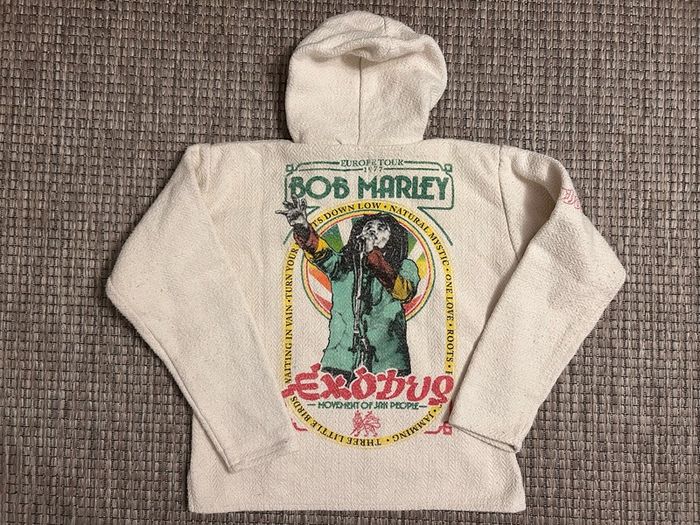 BOB MARLEY European Tour 1977 heavyweight 100% cotton hoodie music icon memorabilia