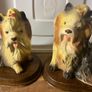 2 Ceramic Yorkies  Dogs On Wooden Bases Image 2