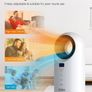 LIMITED TIME DEAL Electric Heater, 1500w Space Heater with 60 Degree Oscillating, Energy Efficient Fan Heater with Thermostat, Overheating & Tip-Over Protection, 12 Hr Timer for Office Home Image 6