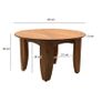 Solid Wood Round Coffee Table 60cm Acacia Wood Living Room Table Image 3