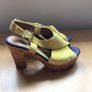 Ladies Clarks Yellow suede High heel Sandals size 5 Image 4