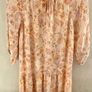 Mos Mosh boho paisley dress XS tiered smock cream pink orange Image 2