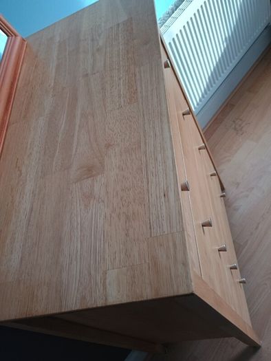 Genuine solid oak chest of drawers