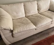 Cream leather couch
