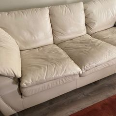 Cream leather couch