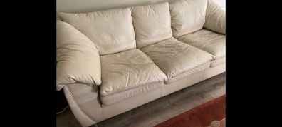 Cream leather couch