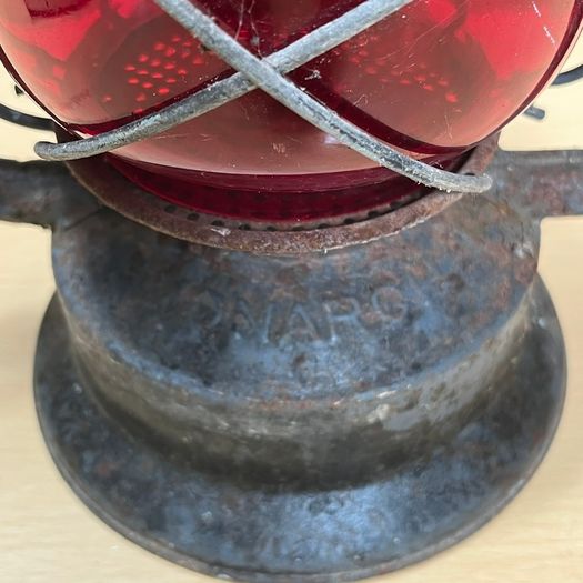 Vintage Dietz Monarch Kerosene Railway Lantern Red Glass Globe -For Restoration PROP